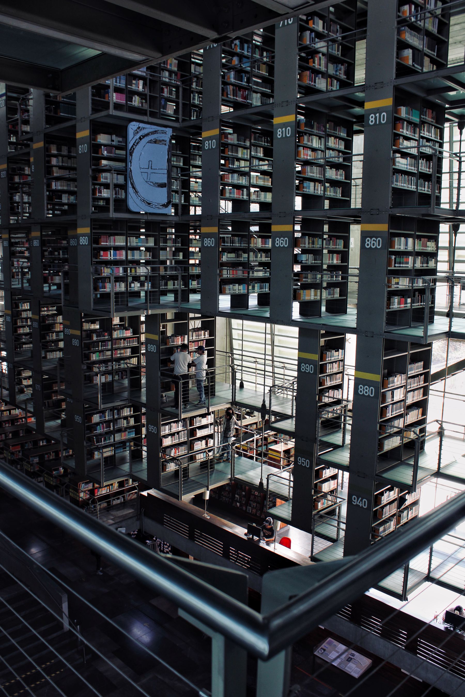 Layered library architecture suggesting organised knowledge